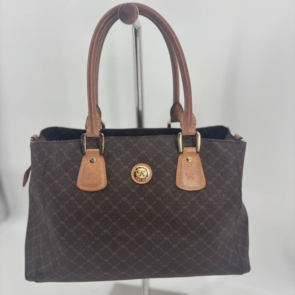 Rioni top handle satchel Ricki 38 leather monogram moda italia quiet luxury